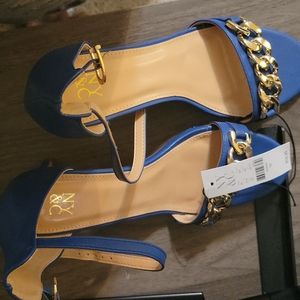 New York &Company blue open toe heels